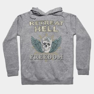 ✪ RETREAT HELL ✪ Vintage Marine Corps slogan emblem insignia Hoodie